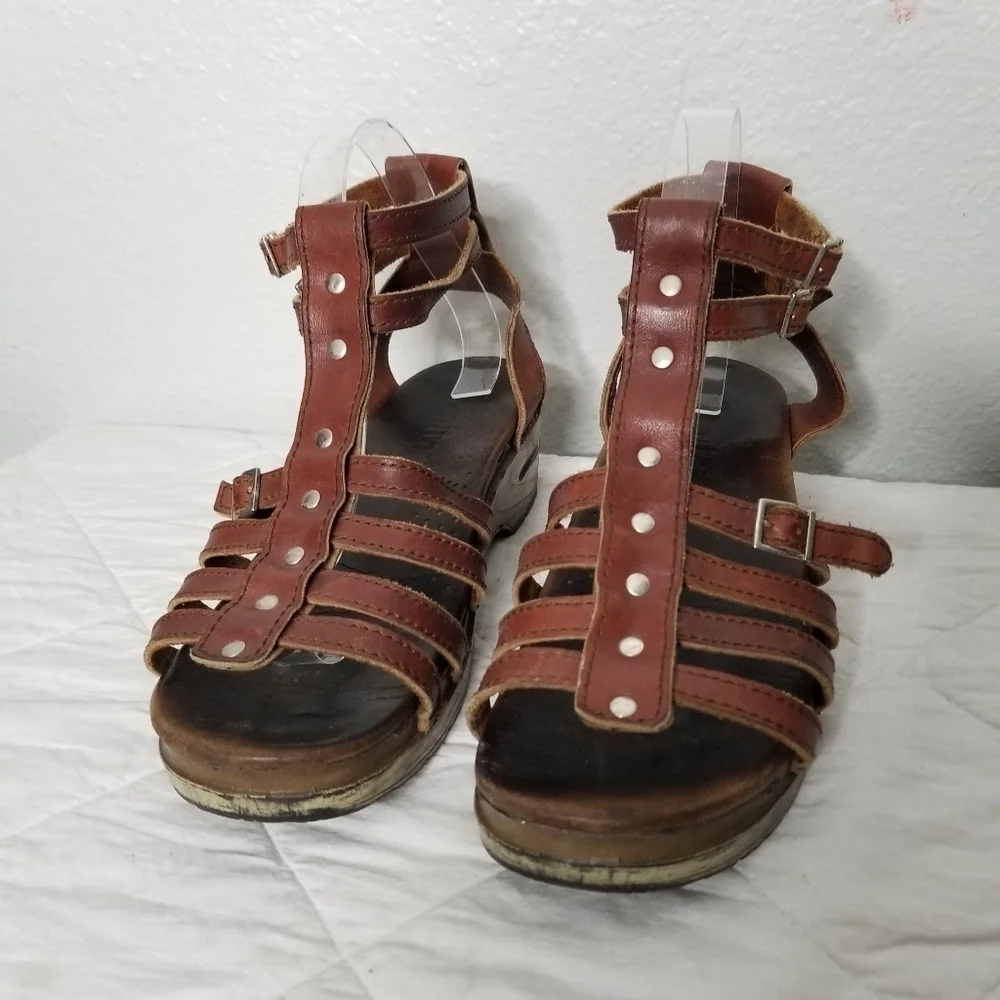 Sanita Aurora Brown‎ Strappy Gladiator Sandals 40
